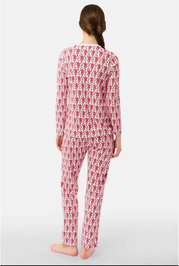 Roller Rabbit Pajamas Monkey Pink Long Sleeve - Image 2