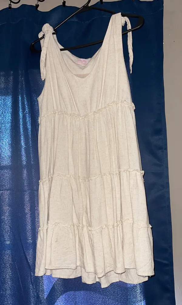 Tiered Beige Babydoll Dress - Image 3