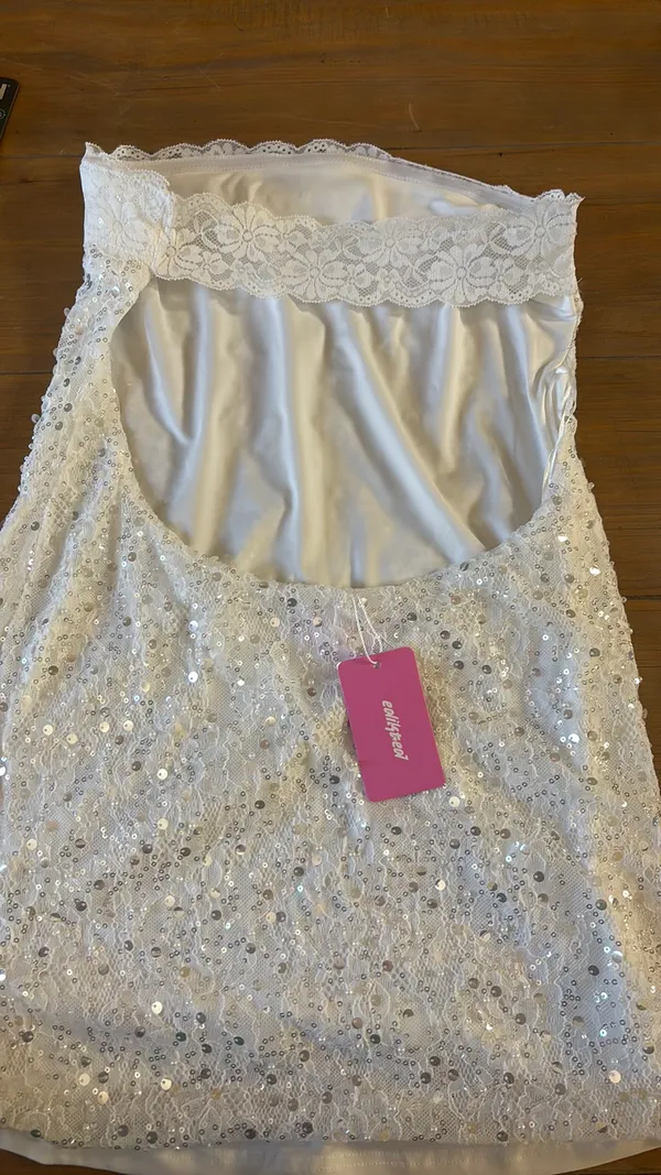 Edikted white sparkly dress  - Image 6