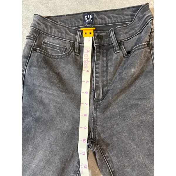 Gap Denim 24R True Skinny‎ Black Stretch Jeans Raw Hem 28" Inseam Mid-High Rise - Image 3