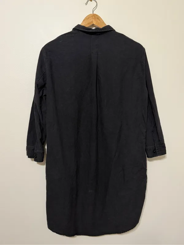 Tuckernuck X Pomander Place Black Polly Pop Collar Relaxed Shirt Dress Small - Image 6