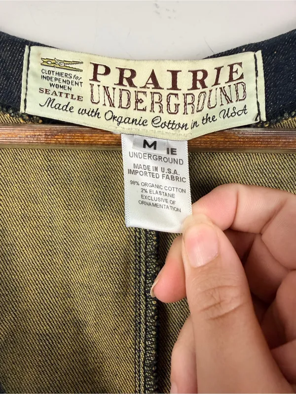 Prairie underground steampunk denim peplum knee length dress size medium - Image 2