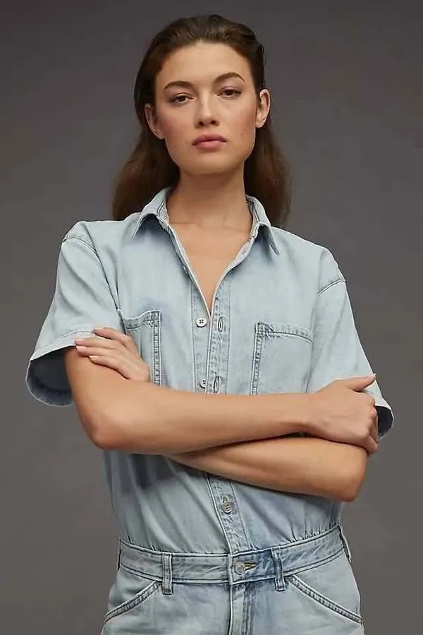 Anthropologie Pilcro Denim Jumpsuit Sz 6 - Image 4