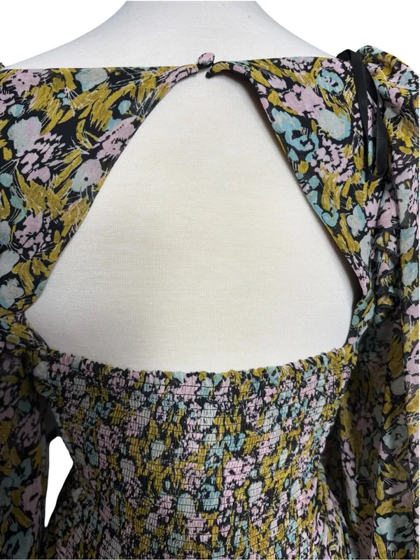 Free People Mabel Floral Ruffled Lace Trim Button-Down Tank Size M - Image 6
