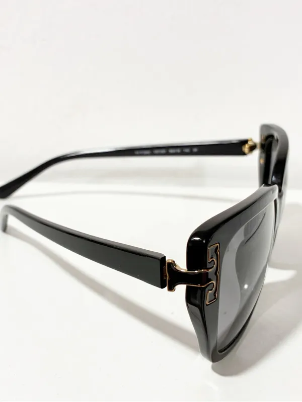 Tory Burch Sunglasses TY7134U 56 Black T Logo Gold Hardware - Image 3