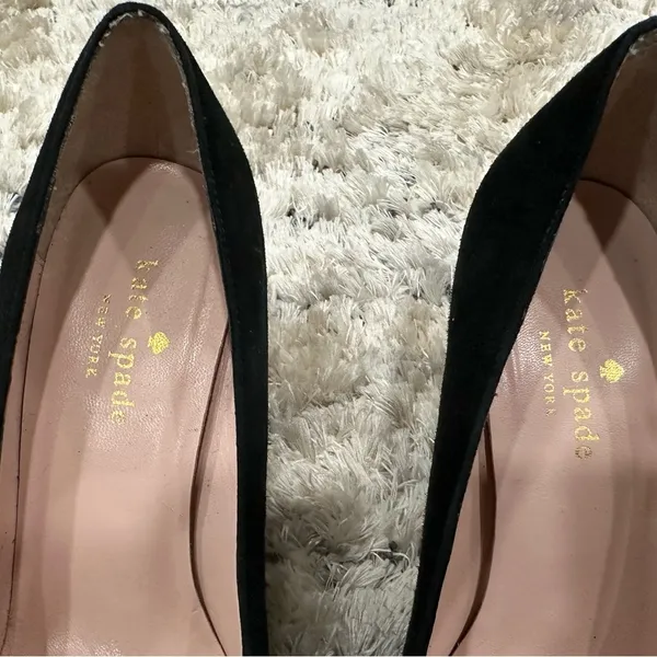 Kate Spade New York Suede Round Toe Pumps in Black - Image 5