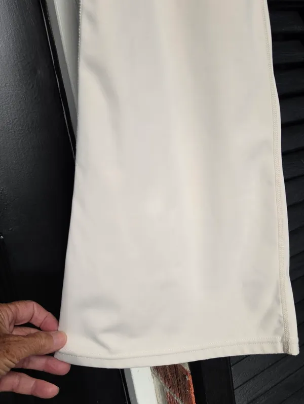 Flared Cream Active Pants With Side Pockets And Zip XXL - Image 3