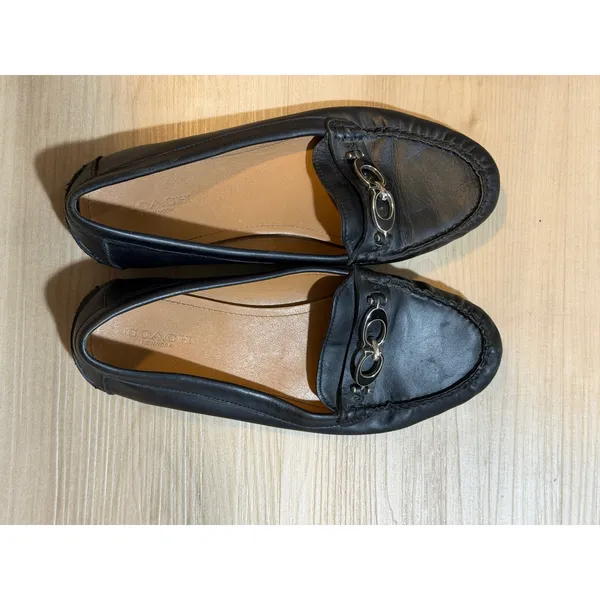 Coach Fortunata Loafers Black 8.5B Womens Bit Moccasin Driving Shoes - Image 8