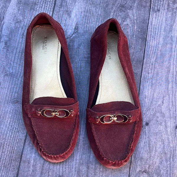 Coach fortunata maroon suede loafers - Image 3