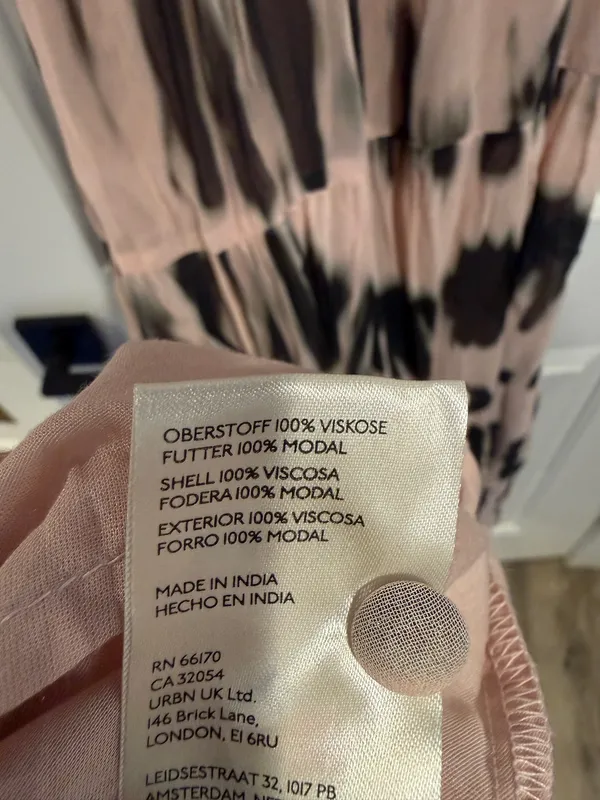 Anthropologie The Somerset Maxi Dress Halter Tiered Pink Black Tie Dye Size S - Image 11