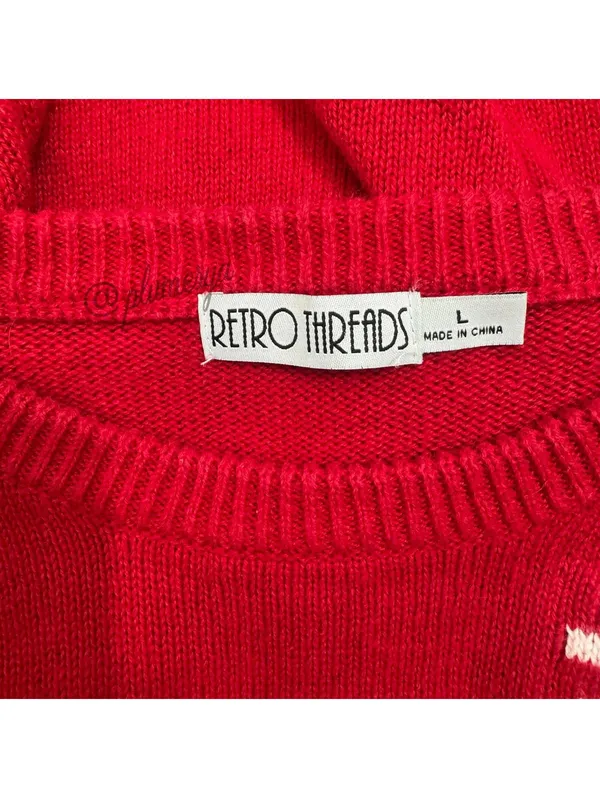 Retro Threads Ramie Cotton Women’s Holiday Christmas Cottage Sweater Size L - Image 6