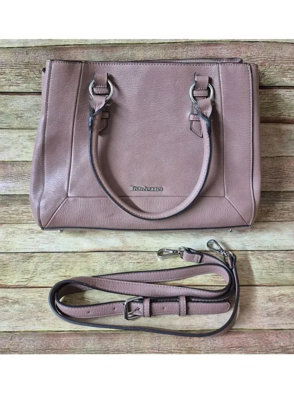 Enzo Angiolini Crossbody Shoulder Bag Pink Faux Leather Purse Handles & Strap - Image 6