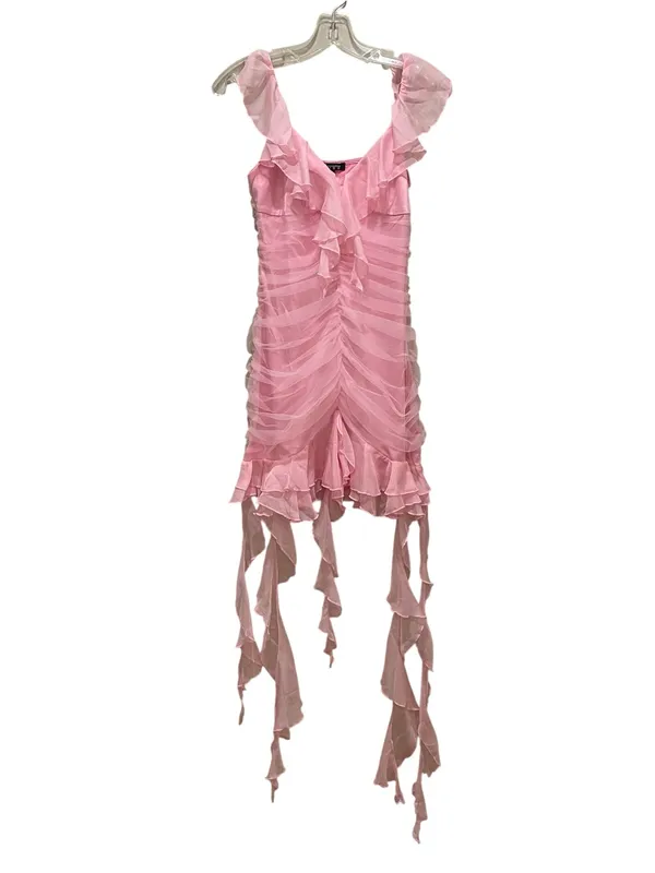 Generation Kiss Romantic Mini Dress Pink Ruched Ruffle Tulle Women’s Size Small - Image 4