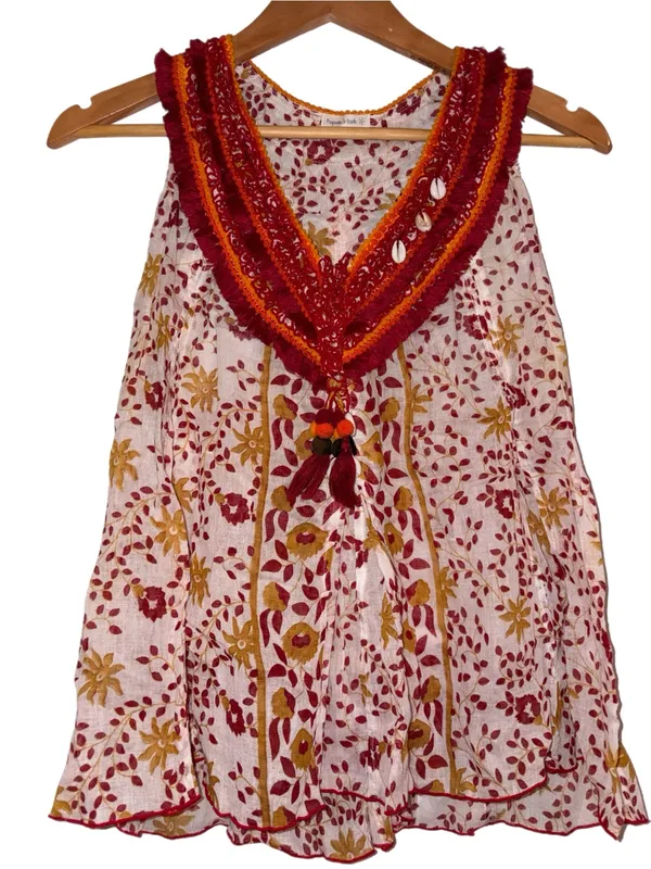 Poupette St Barth Crochet Embellished Tank Size Medium - Image 2