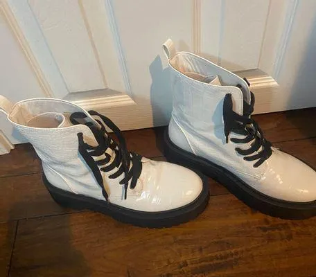 Nasty Gal White Platform Boots - Image 2