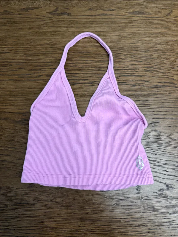 FP Movement Ribbed Halter Crop Top & Biker Short Set - Image 2