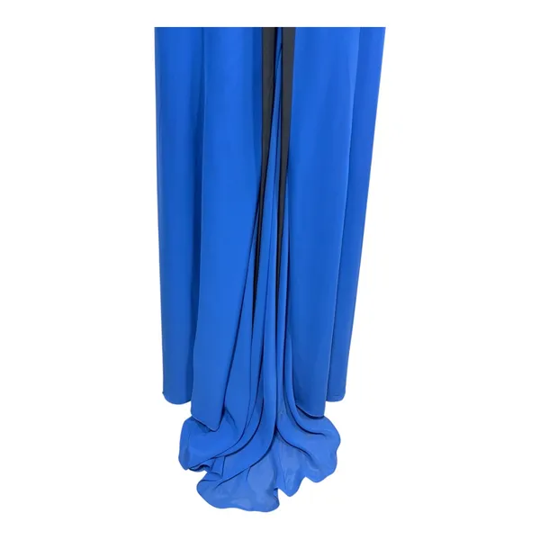Linda Royal Blue Chiffon Maxi Gown Open Back Bow Detail Prom Formal Women's 16‎ - Image 12