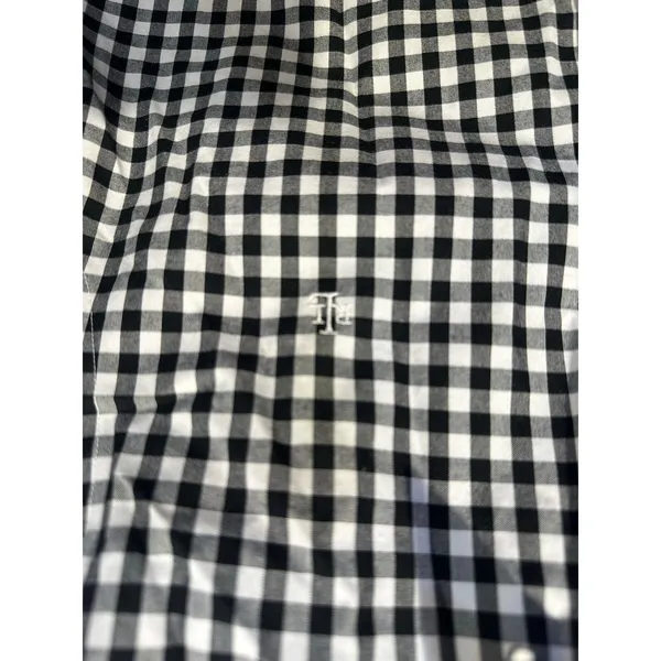 LAUREN RALPH LAUREN Black White Checkered Gingham 100% Cotton Button Up Shirt 0 - Image 6