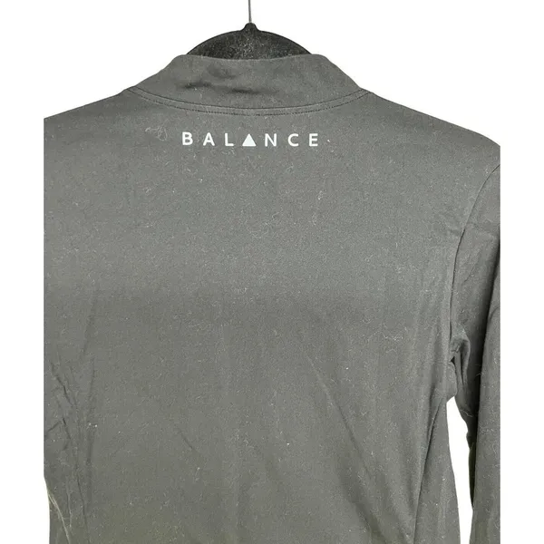 Balance Athletica The Elevate Cropped Zip Dire Wolf Top Black Women’s Size Large - Image 4