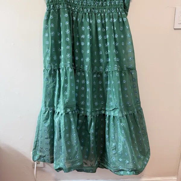 Anthropologie Green Floral Jacquard Somerset‎ Maxi Dress Size 3X - Image 5