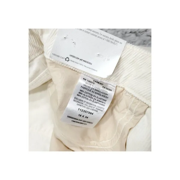 Wrangler High Rise Bold Boot Corduroy Bootcut Jeans White Cream Size 18 34 x 34 - Image 6