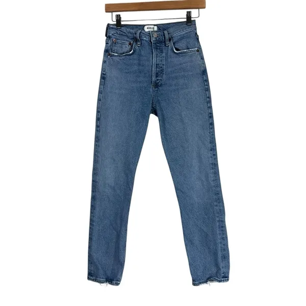 Agolde High Rise Riley Crop Jeans in Moor Womens 24 Clean Girl Quiet Luxury - Image 3