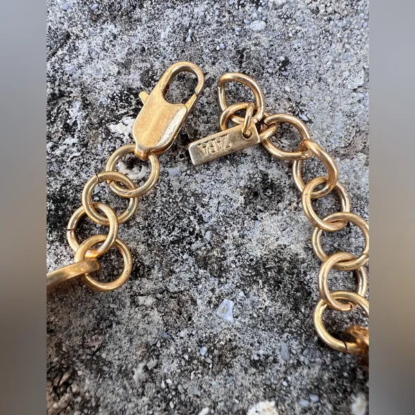 Zara Gold Black Charm Chain Bracelet Heart‎ Pearl Mob Wife Old Money - Image 2