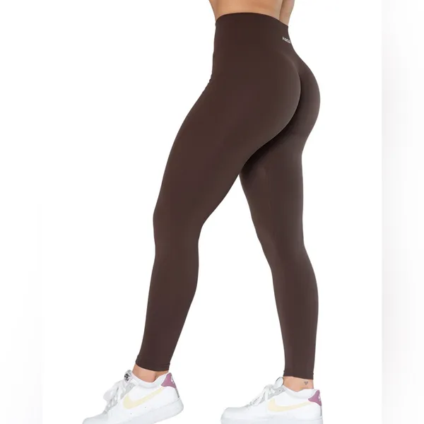 AURLOA Dream Seamless Leggings In Java Coffee Brown Size L - Image 2