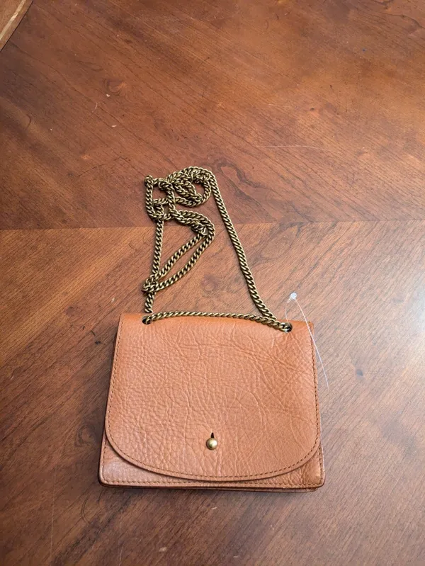 MADEWELL The Leather Collar Stud mini crossbody bag English Saddle EUC - Image 5