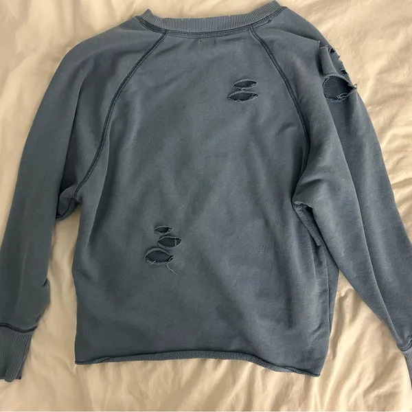 Aerie distressed blue sweatshirt - Image 3