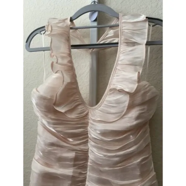 👗‎ NWT Akira Light Pink Halter Gathered and Ruffled Dress | Size S 👗 - Image 2