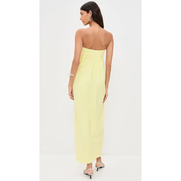 Susana Monaco Sz Small Yellow Strapless Tube Gathered Pocket Summer Maxi Dress - Image 2