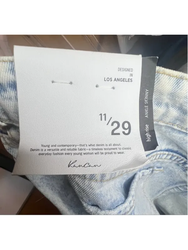NWT KanCan Light Wash Distressed High Rise Ankle Skinny Denim Jeans - Image 5