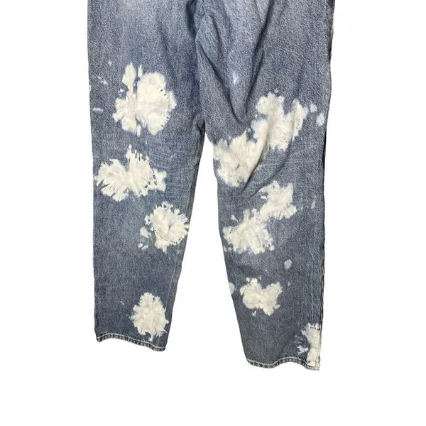 PacSun Womens 90s Boyfriend Jeans Blue Wash‎ Bleach Spots High Waist Size 27 - Image 6