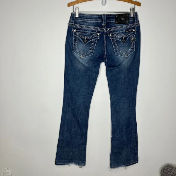 Miss Me‎ boot cut jeans women's size 28 distressed western cowgirl bling - Image 7