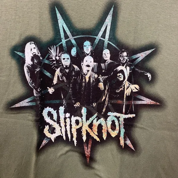 Slipknot Band Group Portrait Star Crest Green T-Shirt Large - Image 2