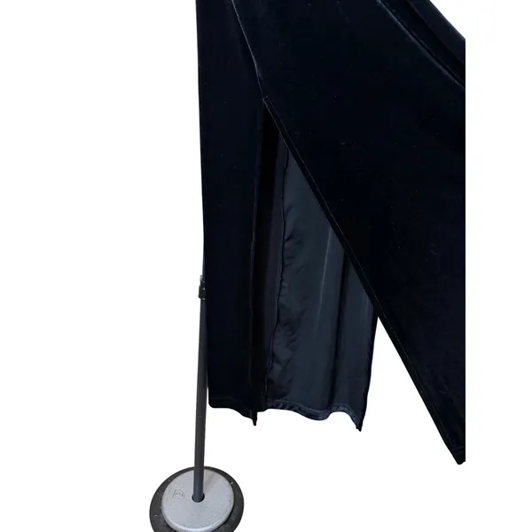 ENT Entrance Vintage Black Velvet Maxi Skirt Side Slit Made in USA Womens Large - Image 3