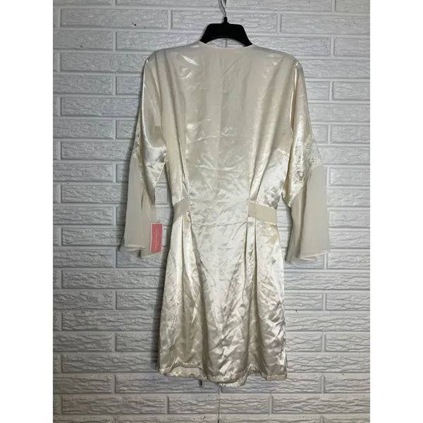 Oscar de la renta pink label white brides robe bell sleeves women's size large‎ - Image 10