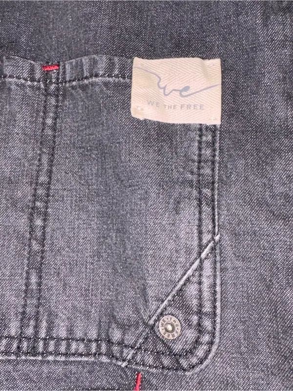FP We The Free Sweet Talk Denim Barn Coat Black Extra Small New With Tags - Image 4
