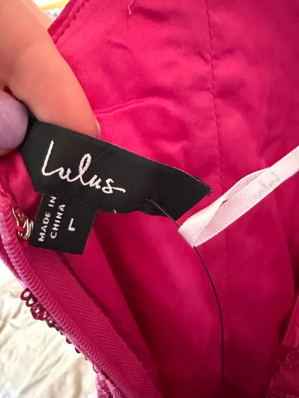 Lulus Pink Dress Sequin - Image 4