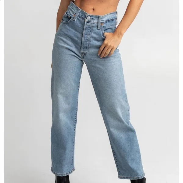 LEVI'S Worn To Ride Ribcage Straight Jeans in Light Blast‎ Size 30 - Image 2