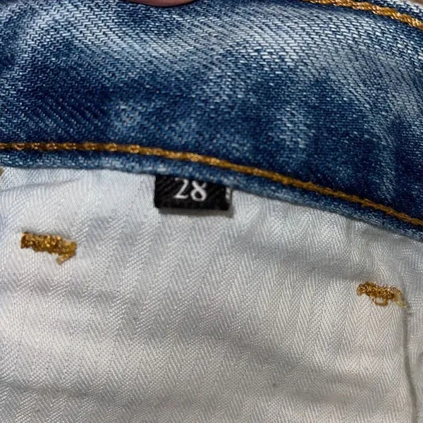 7 For All Mankind Womens Star Panel Easy Straight‎ Button Fly Jeans Blue Size 28 - Image 11