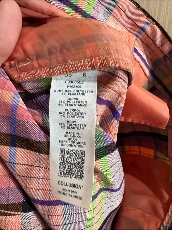 Women’s Collusion High-Waist Pink Plaid Wide-Leg Pants Size 6 - Image 4