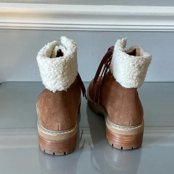 The Fix Mika Brown Suede Shearling Hiking Boots 7.5 - Image 3