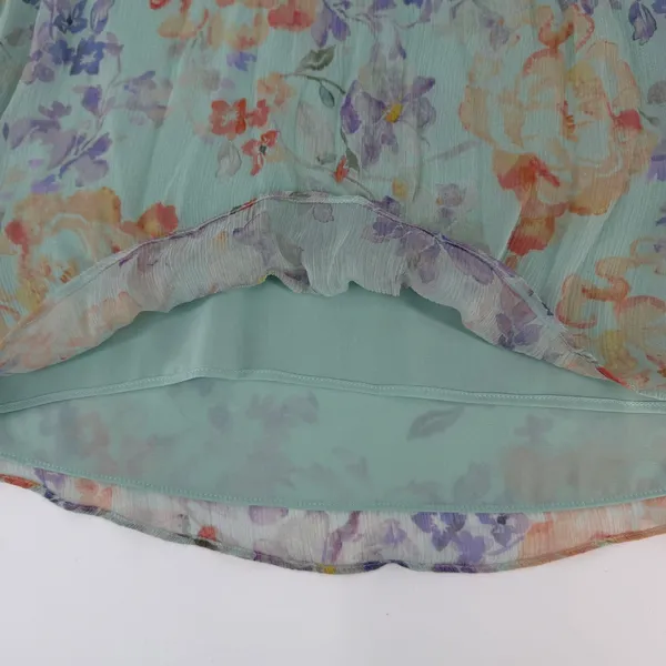 Alice + Olivia Annmarie Floral Smocked High Neck Tank Top Blue Multi Size S - Image 7