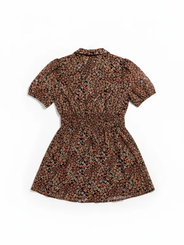 Free People Bonnie Mini Dress Medium Dusk Combo‎ NWT Floral Ruffle Smocked Boho - Image 7
