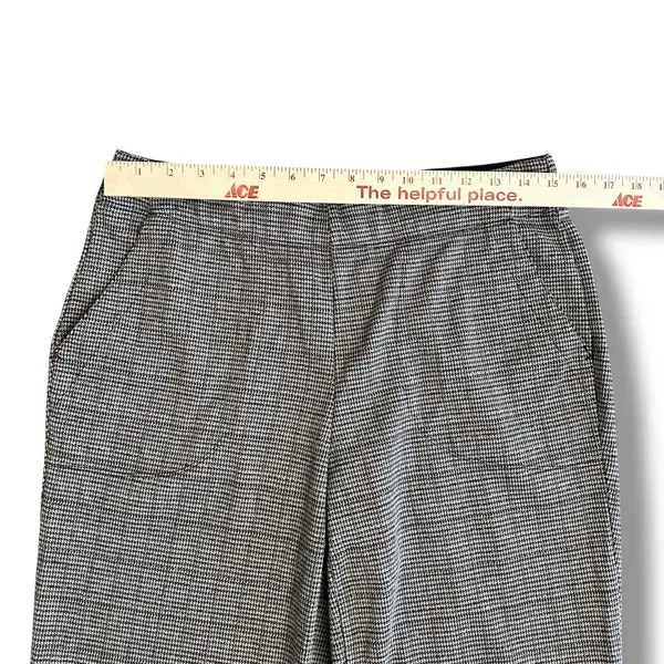Max Studio London‎ Women’s Large Pants Houndstooth Wide Leg Stretch Trousers - Image 3