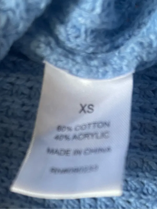 PACSUN L.A. Hearts waffle knit crop sweater Light Blue Cozy Preppy XS Casual - Image 4