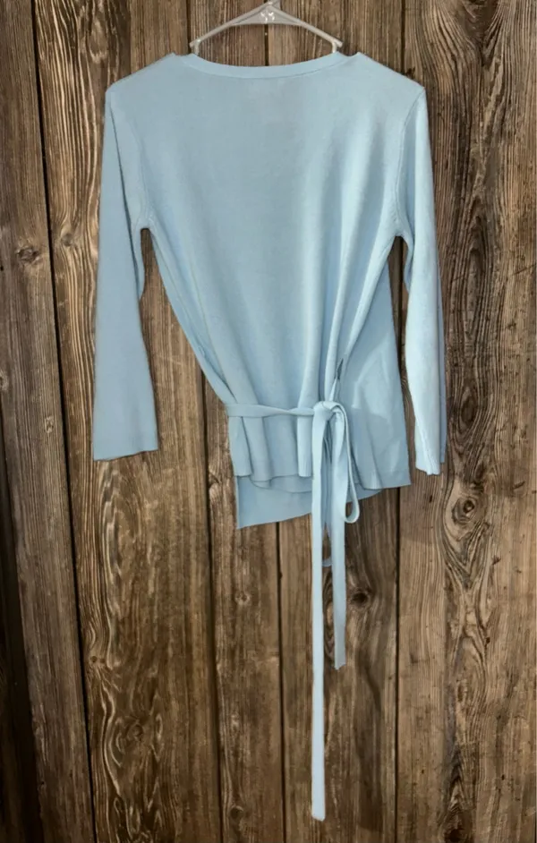 Shein Blue Wrap Sweater - Image 2