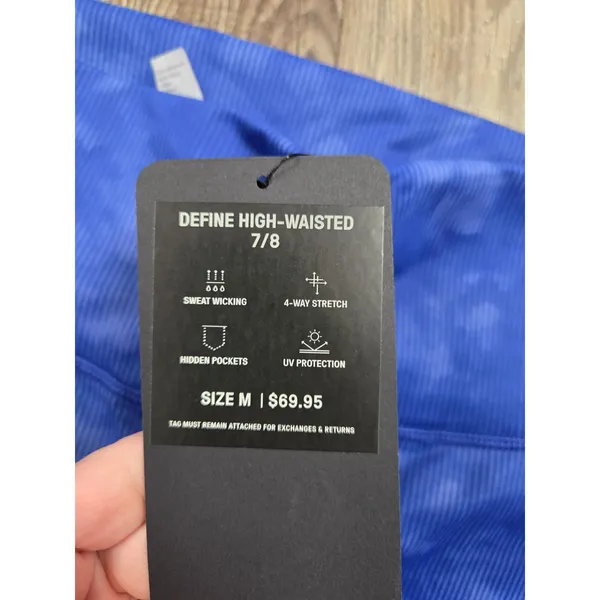 Fabletics NWT Define PowerHold High-Waisted 7/8 Legging Admiral Blue Solar Dye M - Image 3